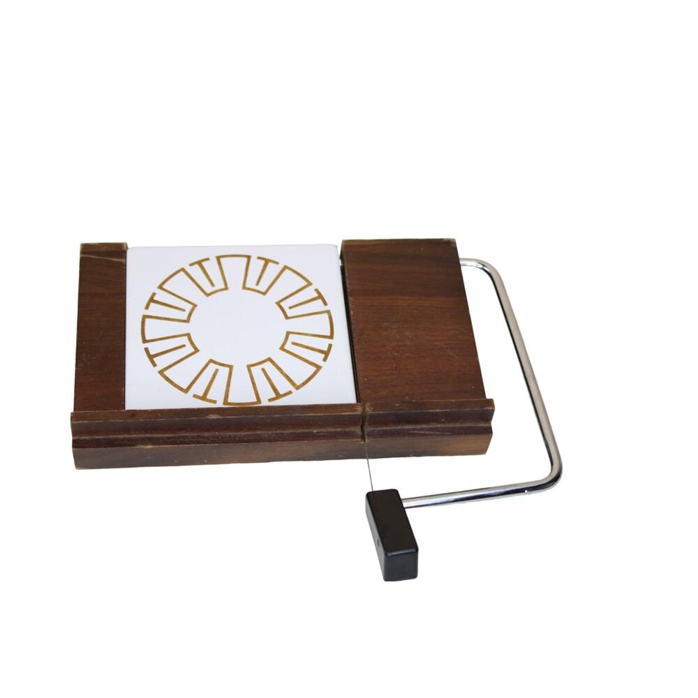 Ceramic Wood Cutting Board Cheese Slicer Vintage 91897
